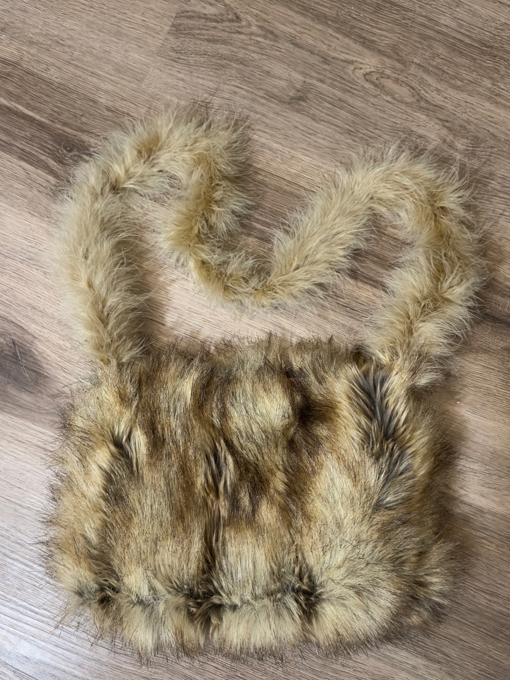 Faux Fur Shoulder Bag in Tan